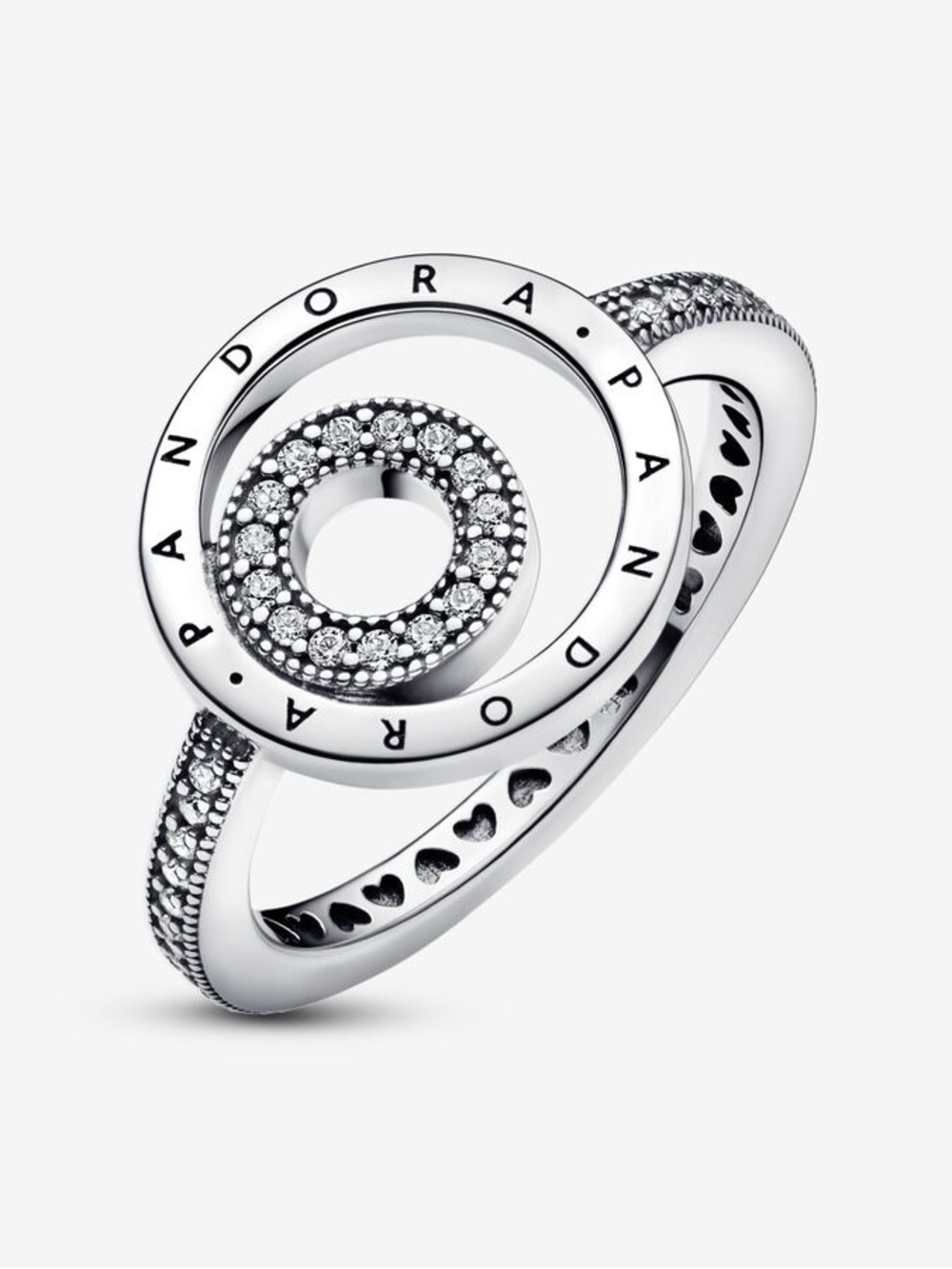 Pandora Sparkling Circle Halo Ring Sterling Silver S925 CZ Size 56 (7 1/2)